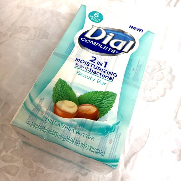 Dial Mint & Shea Butter Beauty Bar Soap Pkg of 6 Discontinued - Picture 1 of 6
